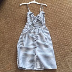 Blue and white stripe sundress